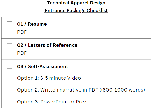 *Ensure to review the requirements before submitting entrance package onto SlideRoom.