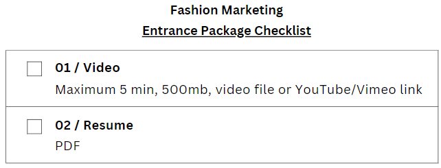 *Ensure to review the requirements before submitting entrance package onto SlideRoom.