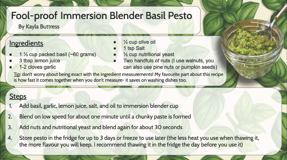 Pesto recipe card