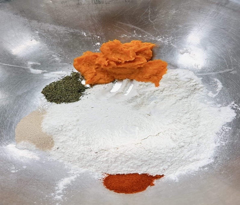 measured flour and spices