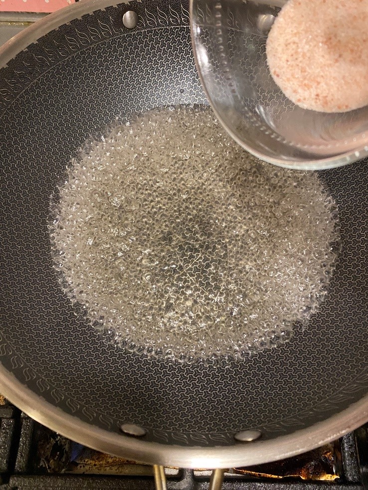 salt going into water