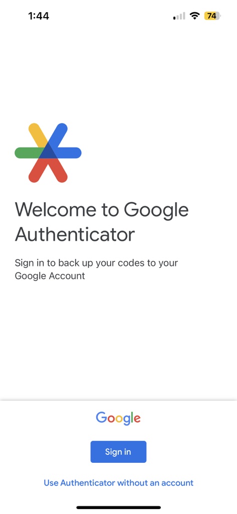 Google Authenticator - Sign in or Use Without account