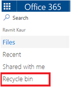 OneDrive Navigation menu