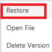 Restore previous version