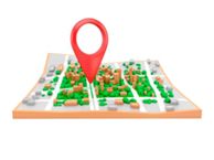 Image of a map with a location pin