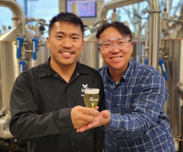KPU graduates Wilson Chu and Francisco Hwang won gold in the competition’s International Style Pilsners category for the Student Signature Series brew Happy Hoppy.