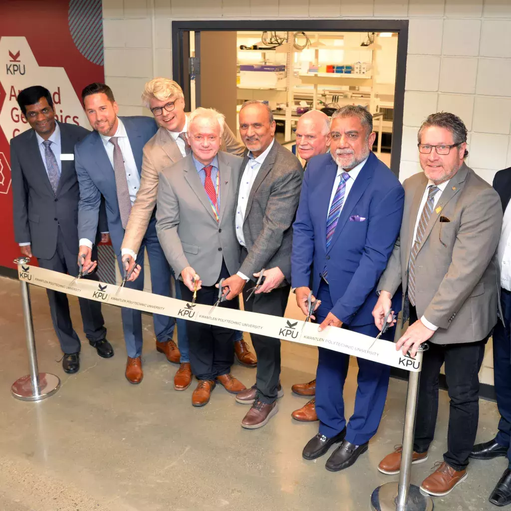 Ribbon-cutting at the Applied Genomics Centre.