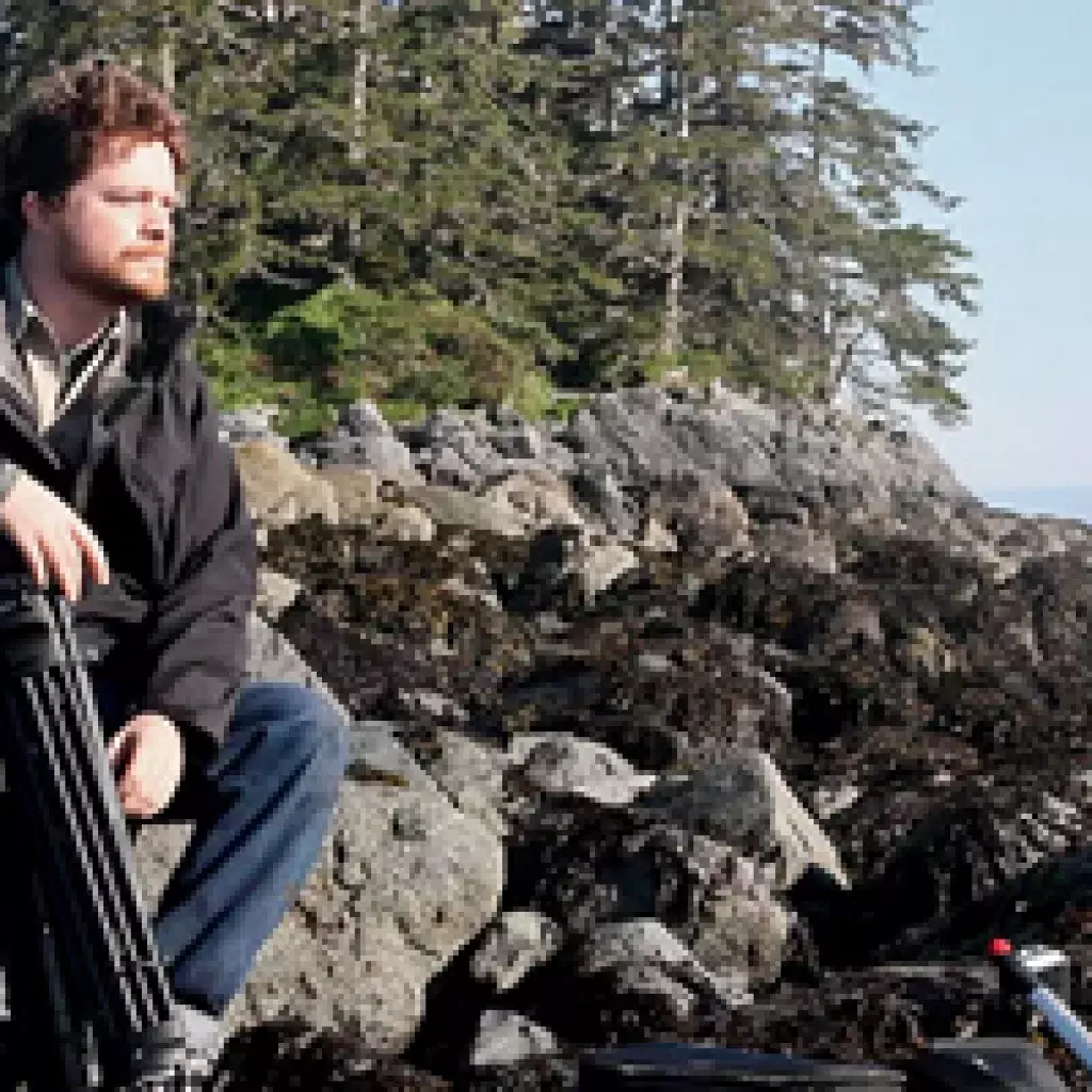 Andrew Frank on a documentary shoot with one of the Coastal First Nations on B.C.'s North Coast.