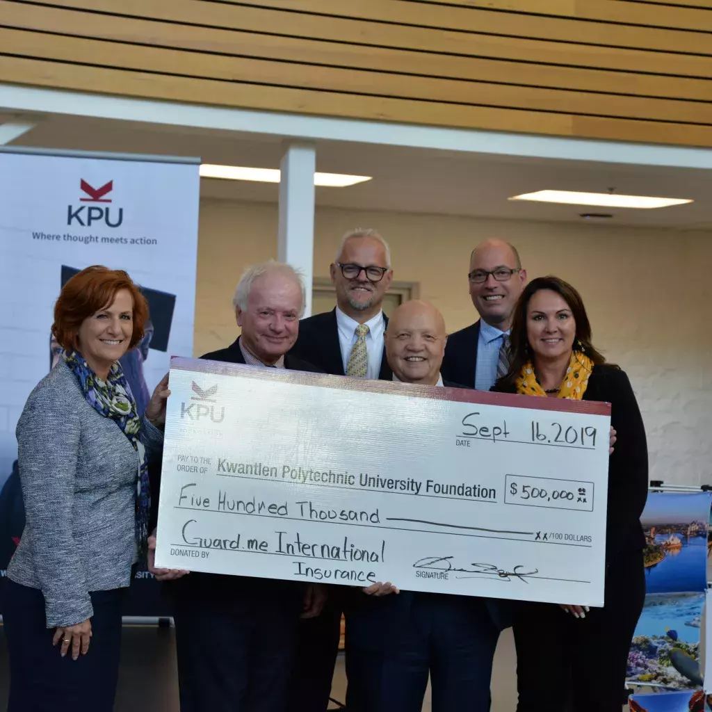 Kwantlen Polytechnic University has received $500,000 from guard.me International Insurance