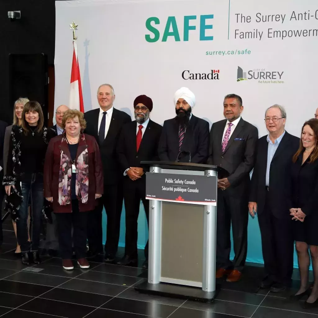 The SAFE program announcement at Surrey City Hall. Picture courtesy of the City of Surrey