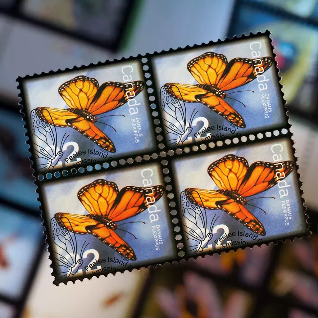 Keith Martin's monarch butterfly stamp.