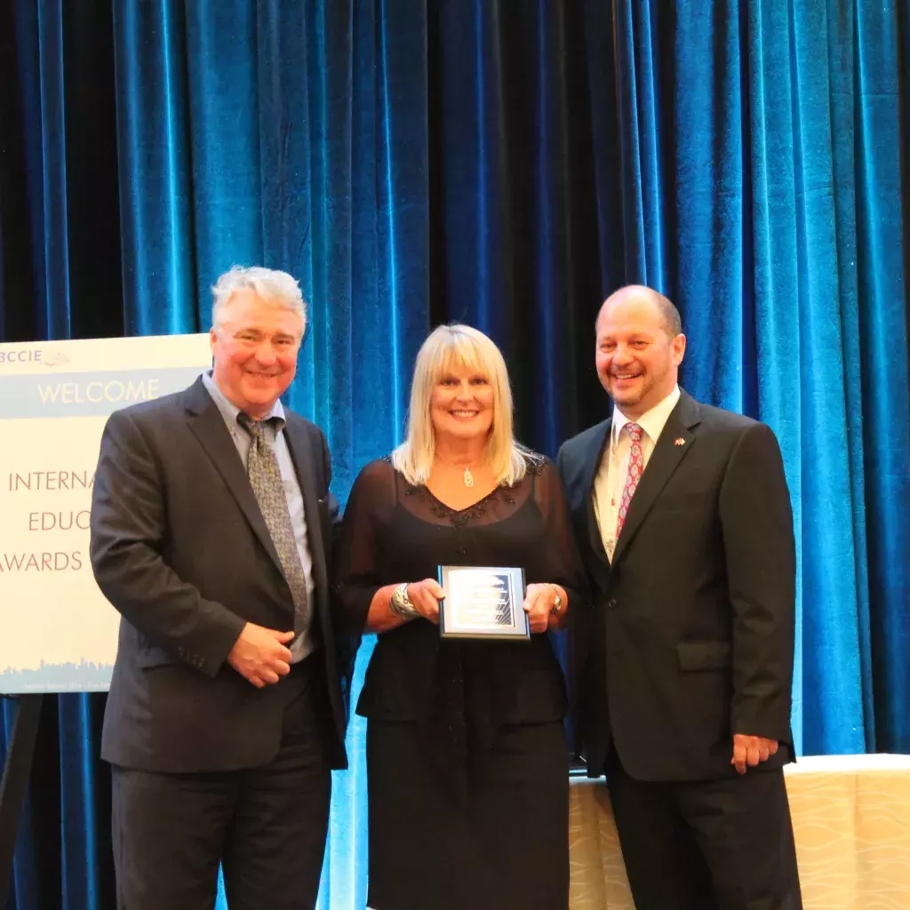 (From left) Dr. Randall Martin, executive director of the BCCIE with Dr. Wendy Royal, and Prof. Robert Buttery, head of international relations with the University of Applied Science & Arts Northwestern Switzerland, last year’s recipient of the Outstandin