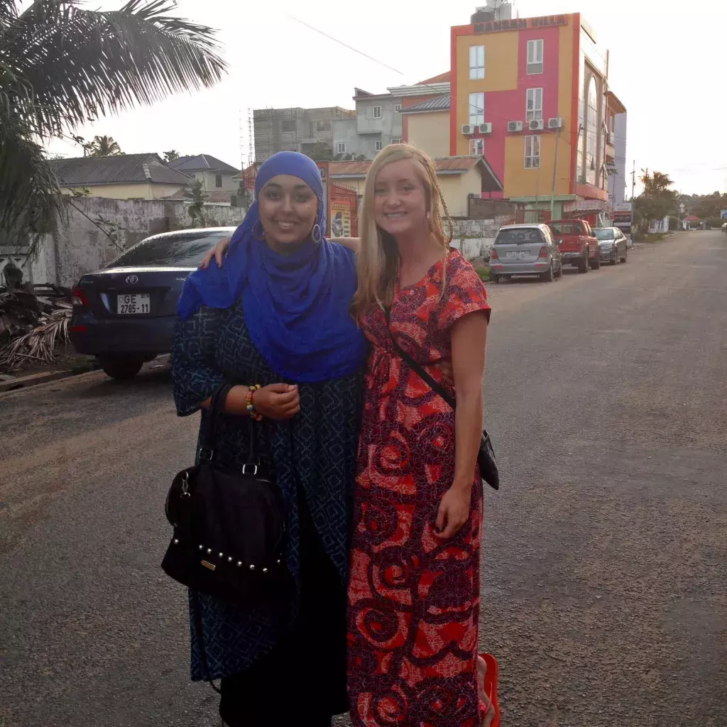 Ayesha Khan (left) with Emma Cleveland during their Harvard Summer Program in Ghana.