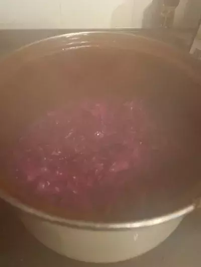 Simmering cabbage