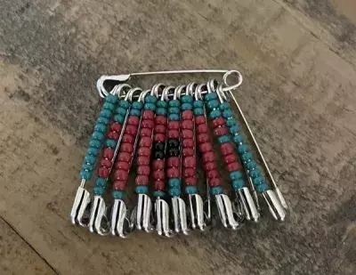 Beaded Poppy Pin