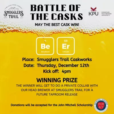 Brewing Battle of the Casks, Smugglers Trail Caskworks, KPU Brewing