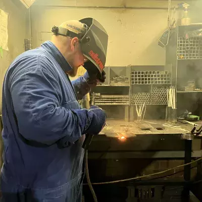 Inmates welding at the Fraser Regional Correctional Centre 